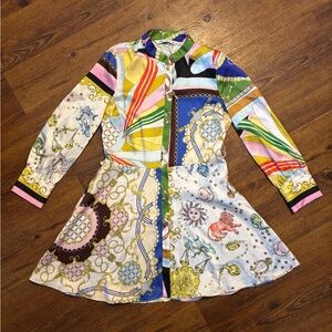 Zara Zodiac Long-Sleeve Mini Dress